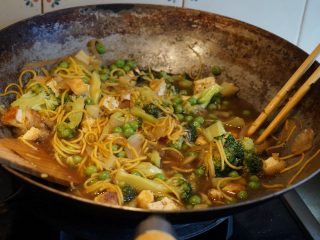 Cooking with a wok